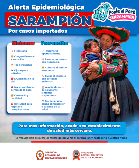ACCIONES DE PREVENCIÓN FRENTE A LA ALERTA EPIDEMIOLÓGICA POR SARAMPIÓN