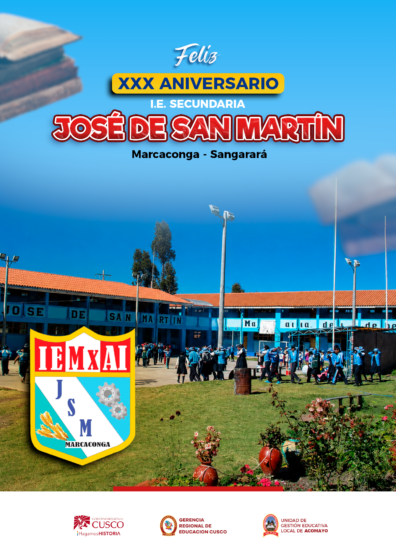UGEL ACOMAYO SALUDA A LA I.E. SECUNDARIA SAN JOSÉ DE SAN MARTÍN DE MARCACONGA POR SU 30.º ANIVERSARIO INSTITUCIONAL.
