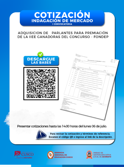Indagación de Precios N.° 092 – Adquisición de Parlantes para la Premiación del FONDEP.