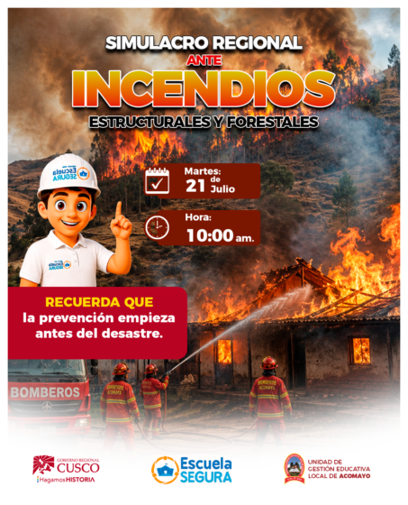 UGEL ACOMAYO SE PREPARA PARA EL SIMULACRO REGIONAL ANTE INCENDIOS ESTRUCTURALES Y FORESTALES 2026.