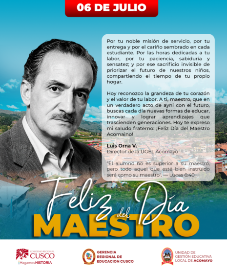 ¡FELIZ DÍA DEL MAESTRO ACOMAINO!